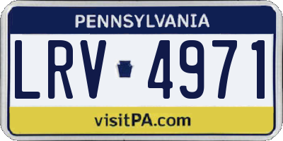 PA license plate LRV4971