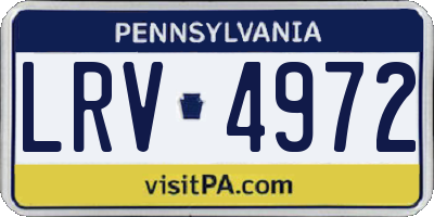 PA license plate LRV4972