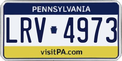 PA license plate LRV4973