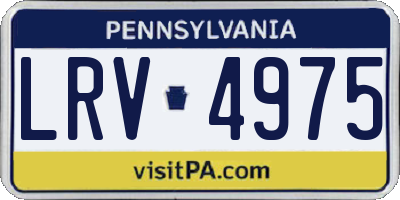 PA license plate LRV4975