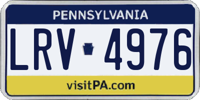 PA license plate LRV4976