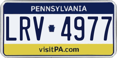 PA license plate LRV4977