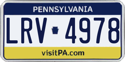 PA license plate LRV4978