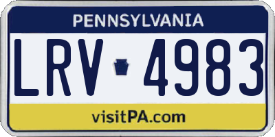 PA license plate LRV4983