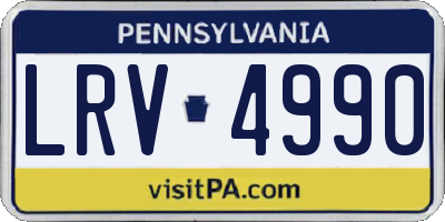 PA license plate LRV4990