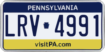 PA license plate LRV4991