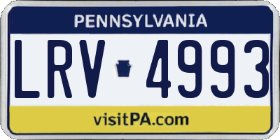 PA license plate LRV4993