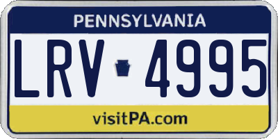 PA license plate LRV4995