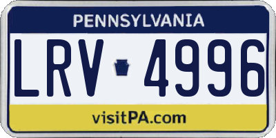 PA license plate LRV4996
