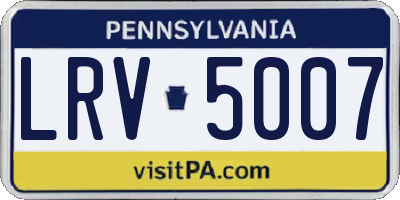 PA license plate LRV5007
