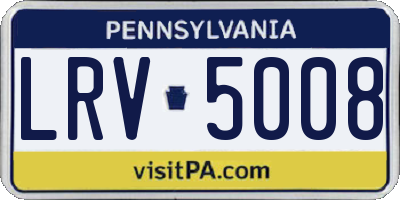 PA license plate LRV5008