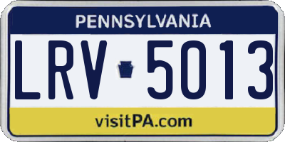 PA license plate LRV5013