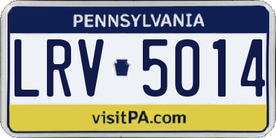 PA license plate LRV5014