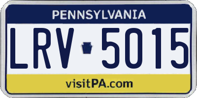 PA license plate LRV5015