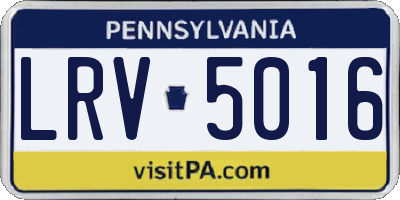 PA license plate LRV5016
