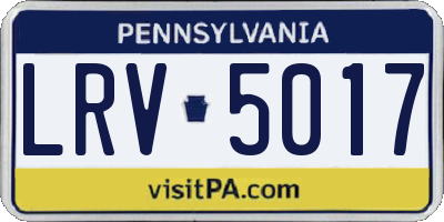 PA license plate LRV5017
