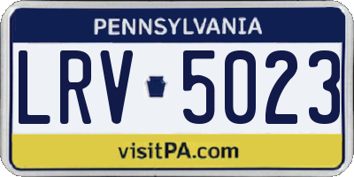 PA license plate LRV5023