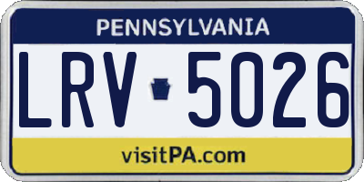 PA license plate LRV5026