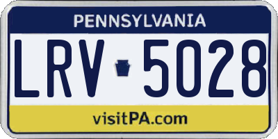 PA license plate LRV5028