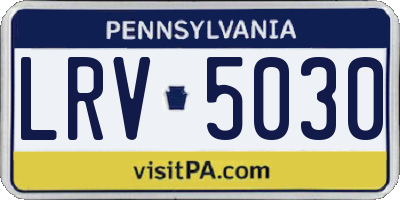 PA license plate LRV5030