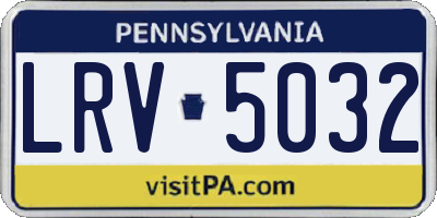 PA license plate LRV5032