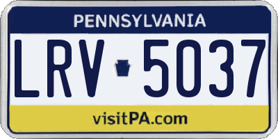 PA license plate LRV5037