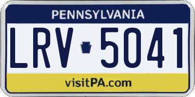 PA license plate LRV5041