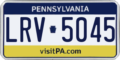 PA license plate LRV5045
