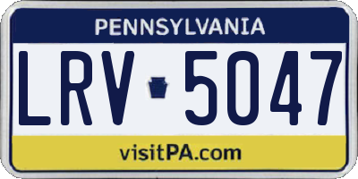 PA license plate LRV5047