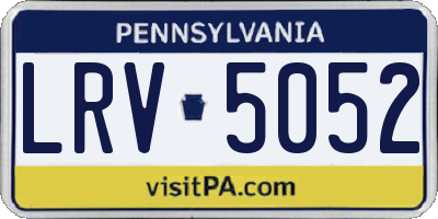 PA license plate LRV5052