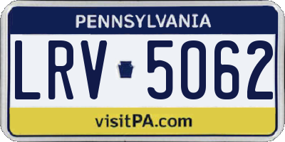 PA license plate LRV5062