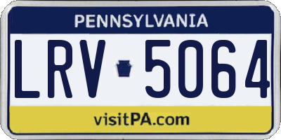 PA license plate LRV5064