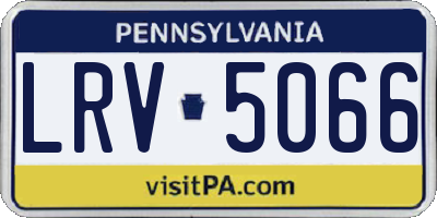 PA license plate LRV5066