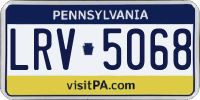 PA license plate LRV5068