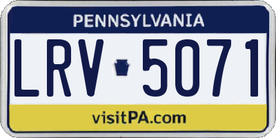 PA license plate LRV5071