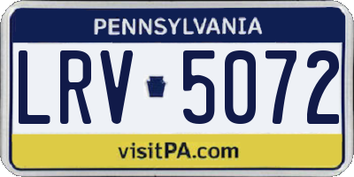 PA license plate LRV5072