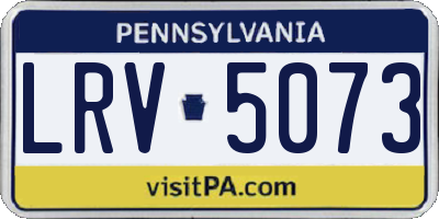PA license plate LRV5073