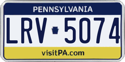 PA license plate LRV5074