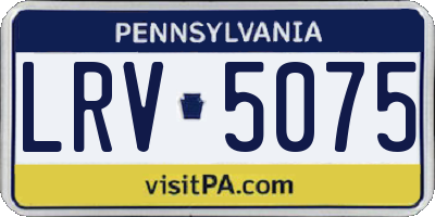 PA license plate LRV5075