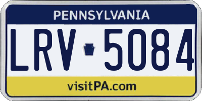 PA license plate LRV5084