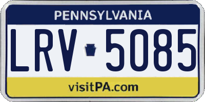 PA license plate LRV5085