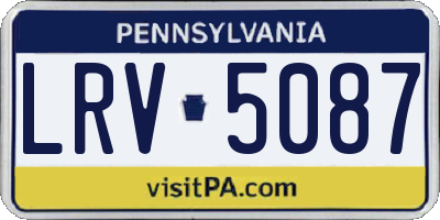 PA license plate LRV5087