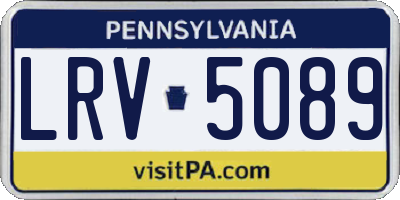PA license plate LRV5089