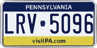 PA license plate LRV5096