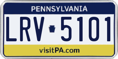 PA license plate LRV5101