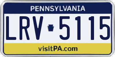 PA license plate LRV5115