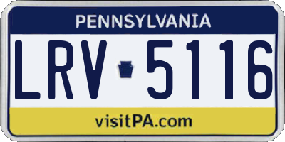 PA license plate LRV5116