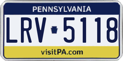 PA license plate LRV5118