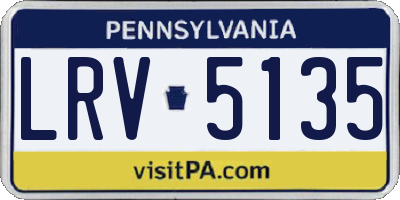 PA license plate LRV5135