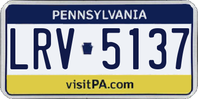 PA license plate LRV5137